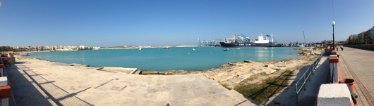 Malta Freeport, from Pretty Bay.